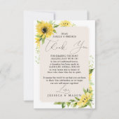 サンフラワーの代わりに好意ありがとう座席表 案内状 (正面)