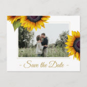 サンフラワーの夏の素朴な日付結婚を除く 案内ポストカード (正面)