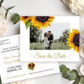 サンフラワーの夏の素朴な日付結婚を除く 案内ポストカード