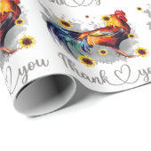 サンフラワーの水色の鶏ありがとう ラッピングペーパー (ロールコーナー)