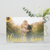 サンフラワーの素朴結婚な写真ありがとう サンキューカード (スタンド正面)