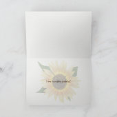 サンフラワーの花束をギンガムに感謝 カード (内部)