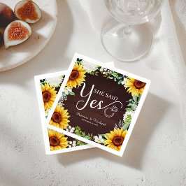 サンフラワーの「Yes」と答えたプロポーズ記念パーティー スタンダードランチョンナプキン