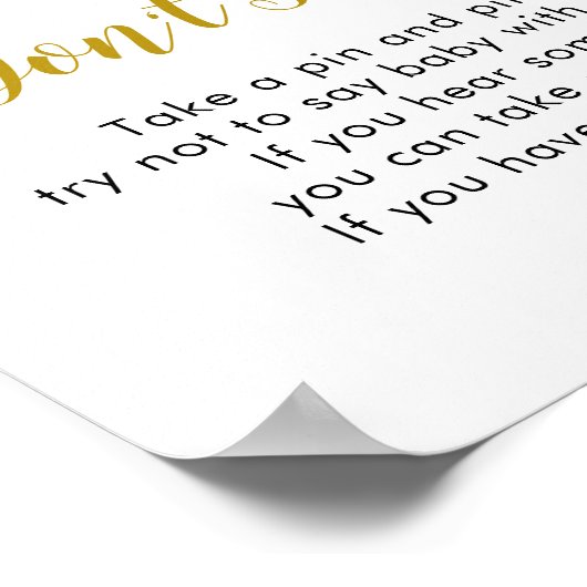 サンフラワーは途中の赤ちゃんシャワー言わないベビー ポスター (角)