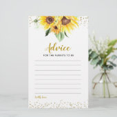 サンフラワーは途中ベビーシャワーアドバイスカード (スタンド正面)