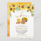 サンフラワーは途中ベビーシャワー招待状 招待状 (正面/裏面)