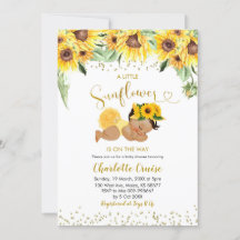 サンフラワーは途中ベビーシャワー招待状