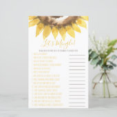 サンフラワーをテーマにしたLet's Mingle Shower Game (スタンド正面)