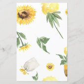 サンフラワーをテーマにしたLet's Mingle Shower Game (裏面)