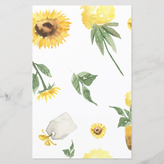 サンフラワーをテーマにしたLet's Mingle Shower Game (裏面)