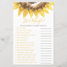 サンフラワーをテーマにしたLet's Mingle Shower Game