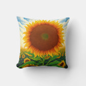 サンフラワーアウトドアピローお洒落ズ – アートプリント クッション (正面)