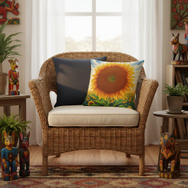 サンフラワーアウトドアピローお洒落ズ – アートプリント クッション