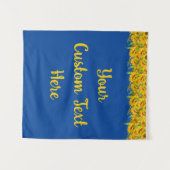 サンフラワーアニバーサリーパーティーバックカスタムドブルー タペストリー (正面(横))