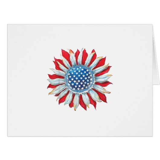 サンフラワーアメリカ国旗7月4日女性男恵 (正面横)