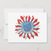 サンフラワーアメリカ国旗7月4日女性男恵 セーブザデート (裏面)