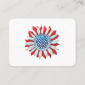 サンフラワーアメリカ国旗7月4日女性男恵 名刺 (裏面)