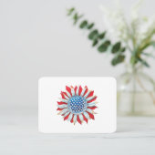 サンフラワーアメリカ国旗7月4日女性男恵 名刺 (スタンド正面)