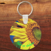 サンフラワーアンドゲパーソナライズされたスト キーホルダー (裏面)