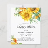 サンフラワーアンドシーバックトーンベビーシャワー招待状 (正面)