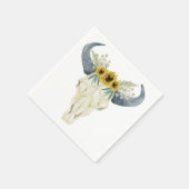 サンフラワーアンドブルスカルナプキンス スタンダードカクテルナプキン (角)