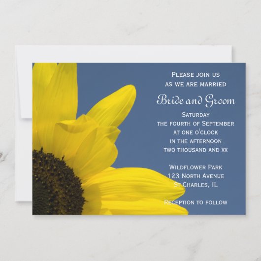 サンフラワーアンドブルースカイ結婚式招待状 招待状 (正面)
