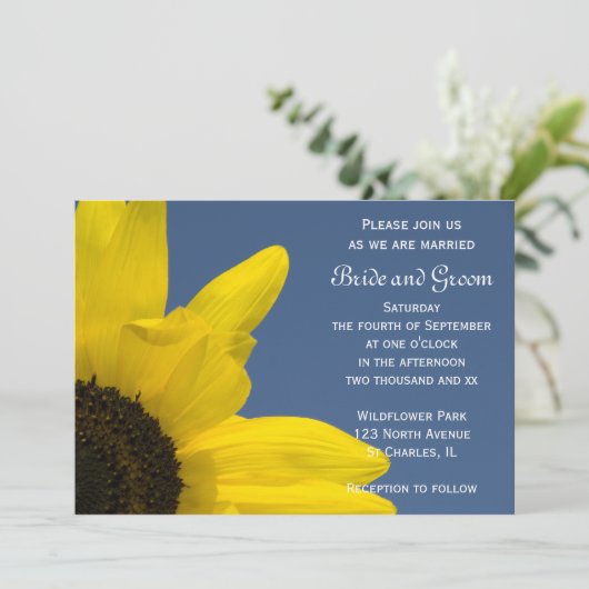 サンフラワーアンドブルースカイ結婚式招待状 招待状 (スタンド正面)