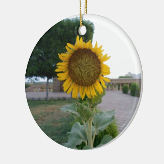 サンフラワーアートプリント セラミックオーナメント (左)