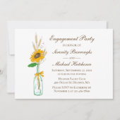 サンフラワーイエローガーデンフローラ婚約パーティ 招待状 (正面)