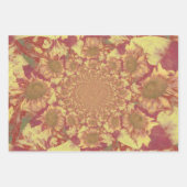 サンフラワーイエローデカップウォーターカラーフローラアート ラッピングペーパーシート (正面)