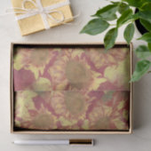 サンフラワーイエローデカップウォーターカラーフローラアート 薄葉紙 (ギフト)