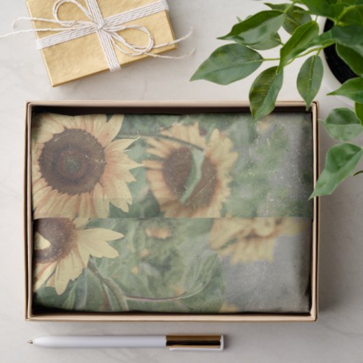 サンフラワーイエローデコップアート装飾フローラ 薄葉紙 (ギフト)