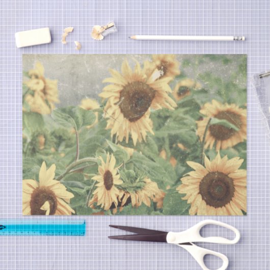サンフラワーイエローデコップアート装飾フローラ 薄葉紙 (クラフト)