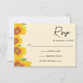 サンフラワーイエローパインタリー結婚フローラ 出欠カード (正面)