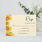 サンフラワーイエローパインタリー結婚フローラ 出欠カード (スタンド正面)