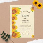 サンフラワーイエローパインタリー結婚フローラ 招待状