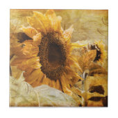 サンフラワーイエロービューティフルカントリーフローラデザイン タイル (正面)