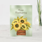 サンフラワーイエローボックス水彩感謝祭 シーズンカード (正面)