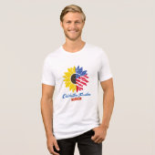 サンフラワーイラスト 7月4日 トライブレンドTシャツ (正面全面)