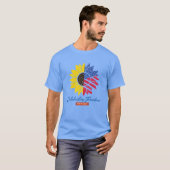 サンフラワーイラスト 7月4日 Tシャツ (正面フル)