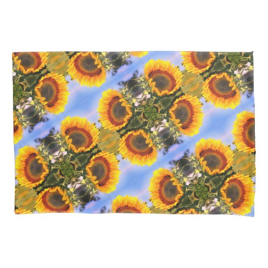 サンフラワーインサンシャイン抽象芸術アートパターン 枕カバー (正面)