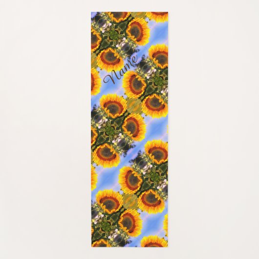 サンフラワーインサンシャイン抽象芸術パーソナライズされたアート ヨガマット (正面)