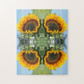 サンフラワーインサンシャイン抽象芸術フラワーアート ジグソーパズル (縦)