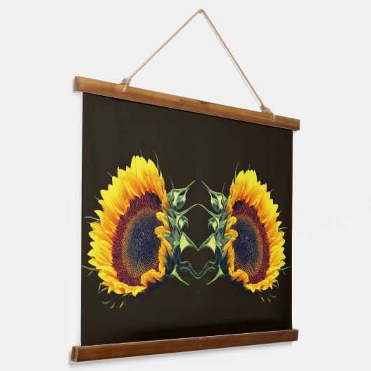 サンフラワーインサンシャイン抽象芸術フラワーアート 吊り下げ型タペストリー (傾斜あり)