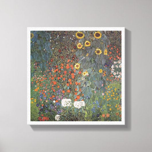 サンフラワーインザガーデングスタフクリムトアールヌーボー キャンバスプリント (正面)