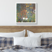 サンフラワーインザガーデングスタフクリムトアールヌーボー キャンバスプリント (インサイチュ (寝室))