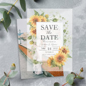 サンフラワーウェディングデイトトランスルーセント紙 ベラム紙招待状