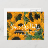 サンフラワーウェディング日付を保存 案内ポストカード (正面/裏面)