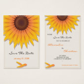 サンフラワーウェディング日付を保存MiniCard (正面&裏面)