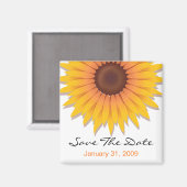 サンフラワーウェディング日付発表を保存 マグネット (正面/裏面)